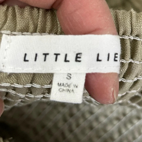 Little Lies Artie Shirred 100% Linen Midi Skirt sz XS color tan urbanoutfitters - Picture 6 of 8